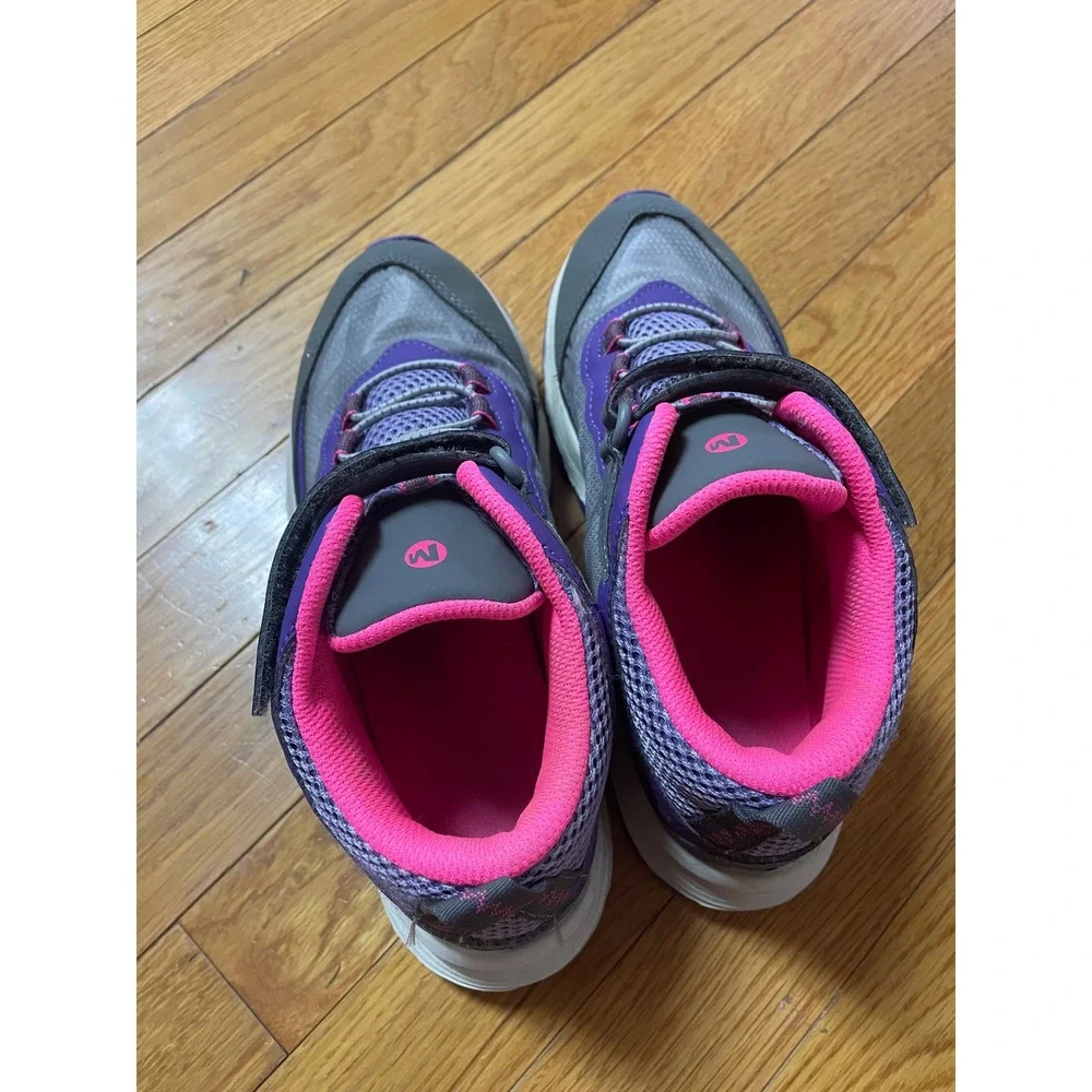 Merrell Girls Grey Purple Waterproof Hiking Boots MK165209 Size 5W